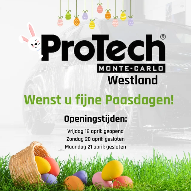 ProTech Monte-Carlo Westland wenst u alvast Fijne Paasdagen! 🐣

Goede Vrijdag en de Paasdagen is onze vestiging gesloten.

#ProTechWestland #Automotive #Pasen #Polijsten #Westland #Honselersdijk #Cardetailing