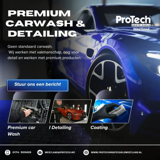 Bij ons in Honselersdijk staat kwaliteit centraal.
Wij zijn een professioneel detailingbedrijf gespecialiseerd in premium carwash, detailing en coatings.
Geen snelle wasstraat, maar vakmanschap, aandacht en topresultaat voor elke auto.

#westland #CarWash #detailing