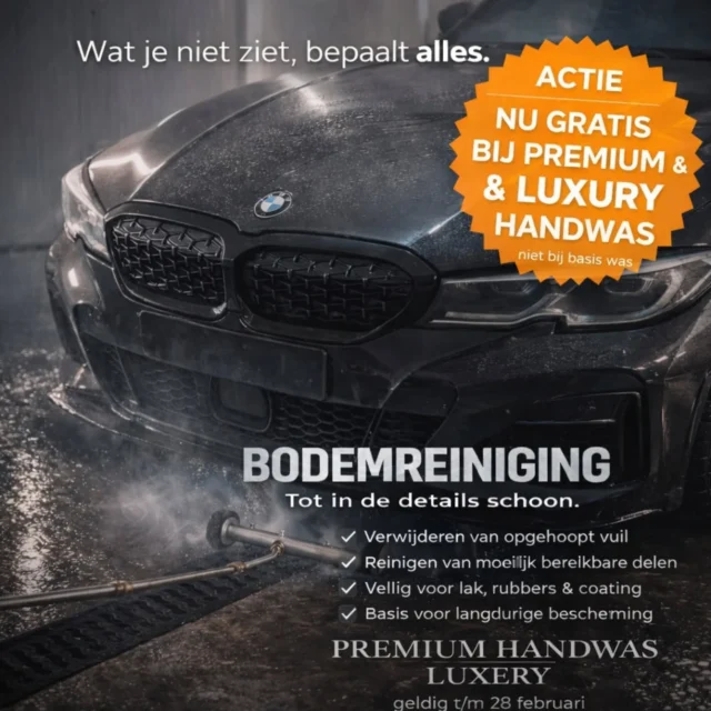 Wat onder je auto zit, krijgt net zo veel aandacht als wat je ziet.
Tijdens onze Premium & Luxury Handwas nemen we nu ook de bodem mee in de reiniging. Grondig, veilig en zoals detailing bedoeld is.
Geen snelle wasbeurt, maar échte verzorging  tot in de details.

🧼 Actie geldig t/m 28 februari
❗ Bodemreiniging niet inbegrepen bij basis was

#premiumhandwash
#luxurycarcare
#bodemreiniging
#professioneledetailing
#Westland